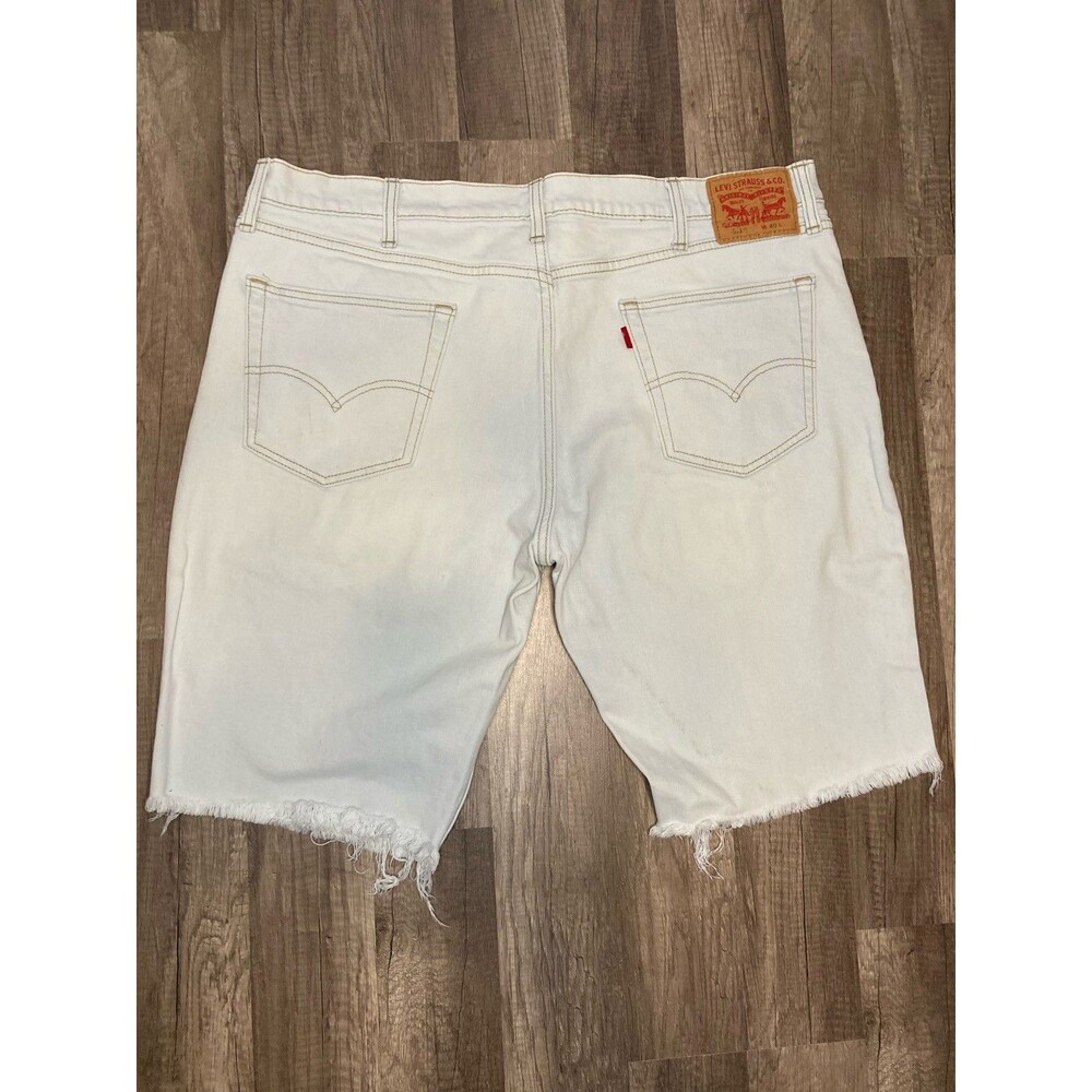 Levis 511 Cut Off Shorts Mens 40 Denim Shorts Jorts White Wash Biker Joe Dirt